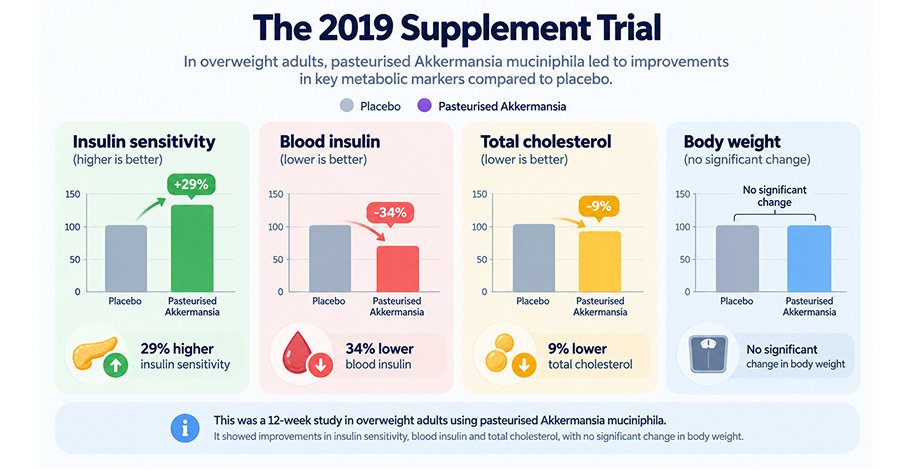 Results of the 2019 pasteurised Akkermansia trial in overweight adults