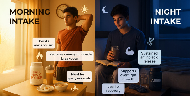 Morning and Night Protein Intake